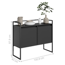 Ver imagem 2 de Buffet Aparador Industrial 2 Portas Madri Preto