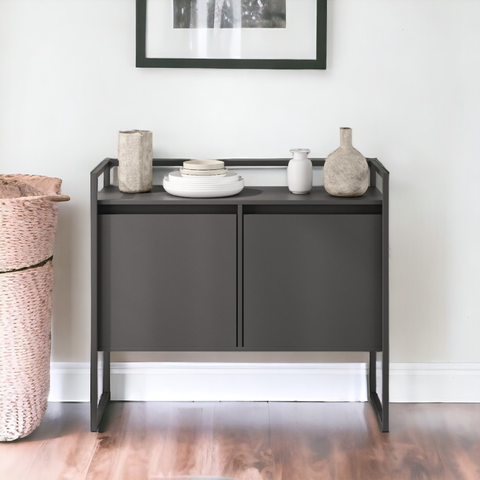 Buffet Aparador Industrial 2 Portas Madri Preto