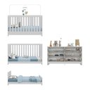 Ver imagem 3 de Berço 3 em 1 para Colchão 130 X 60cm com Cômoda Pipoca Multimóveis Branco