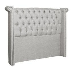 Conjunto Cabeceira e Calçadeira Sienna Linho Cores - DS Estofados - Queen - Bege - 2