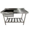 Pia Aço Inox Industrial 100x60x90 Cm Cuba Esquerda Nortinox Stander - 2
