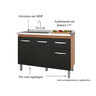 Balcão para Pia de Cozinha Anita 120cm com 3 Portas e 1 Gaveta Savana/preto A21 – Moblis - 2