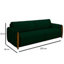 Ver imagem 4 de Conjunto Sofá 3 Lugares 223cm e Poltrona 98cm Amaranto M22 Veludo Verde - Mpozenato