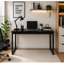 Ver imagem 3 de Escrivaninha Mesa Computador Estudo Office Aparador Pés Aço- Preto