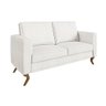 Sofá 2 Lugares 156cm Casa de Pedra Estofados Bege Branco - 1