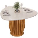 Ver imagem 6 de Mesa de Jantar 6 Lugares Orgânica Tampo com Vidro 136cm Merisi D05 Cedro Off White - Lyam Decor