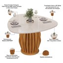 Ver imagem 4 de Mesa de Jantar 6 Lugares Orgânica Tampo com Vidro 136cm Merisi D05 Cedro Off White - Lyam Decor