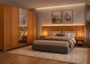 Ver imagem 1 de Dormitório Casal Ripado Completo Espelho Premium Arbo Design