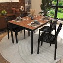 Ver imagem 1 de Mesa de Jantar Industrial Taurus 4 Lugares Retangular em MDP e Metal