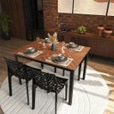 Ver imagem 2 de Mesa de Jantar Industrial Taurus 4 Lugares Retangular em MDP e Metal
