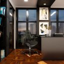 Ver imagem 2 de Cadeira de Escritório Diretor Giratória com Regulagem Dori R02 PU Preto - Mpozenato