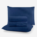 Ver imagem 1 de Roupa de Cama Lençol Casal Completo 400 Fios Percal 4 Peças Ponto Palito Anti-pilling com Toque 100%