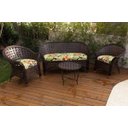 Ver imagem 1 de Conjunto de Sofá Fibra Sintética Bali Trançado - 1 Sofá 2 Lugares + 2 Poltronas + 1 Mesa de Centro -