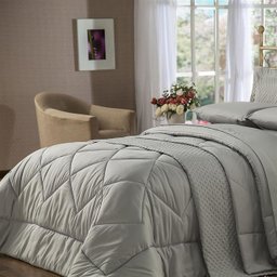 Edredom Solteiro Plumasul Summer Soft Touch 160X220Cm Cinza - 1