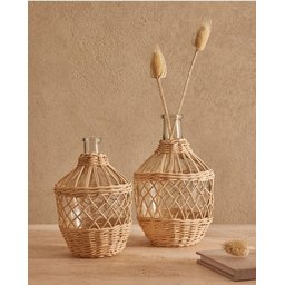 Vaso Decorativo Vidro com Fibra Natural 18x26cm- Mart 16850 - 2
