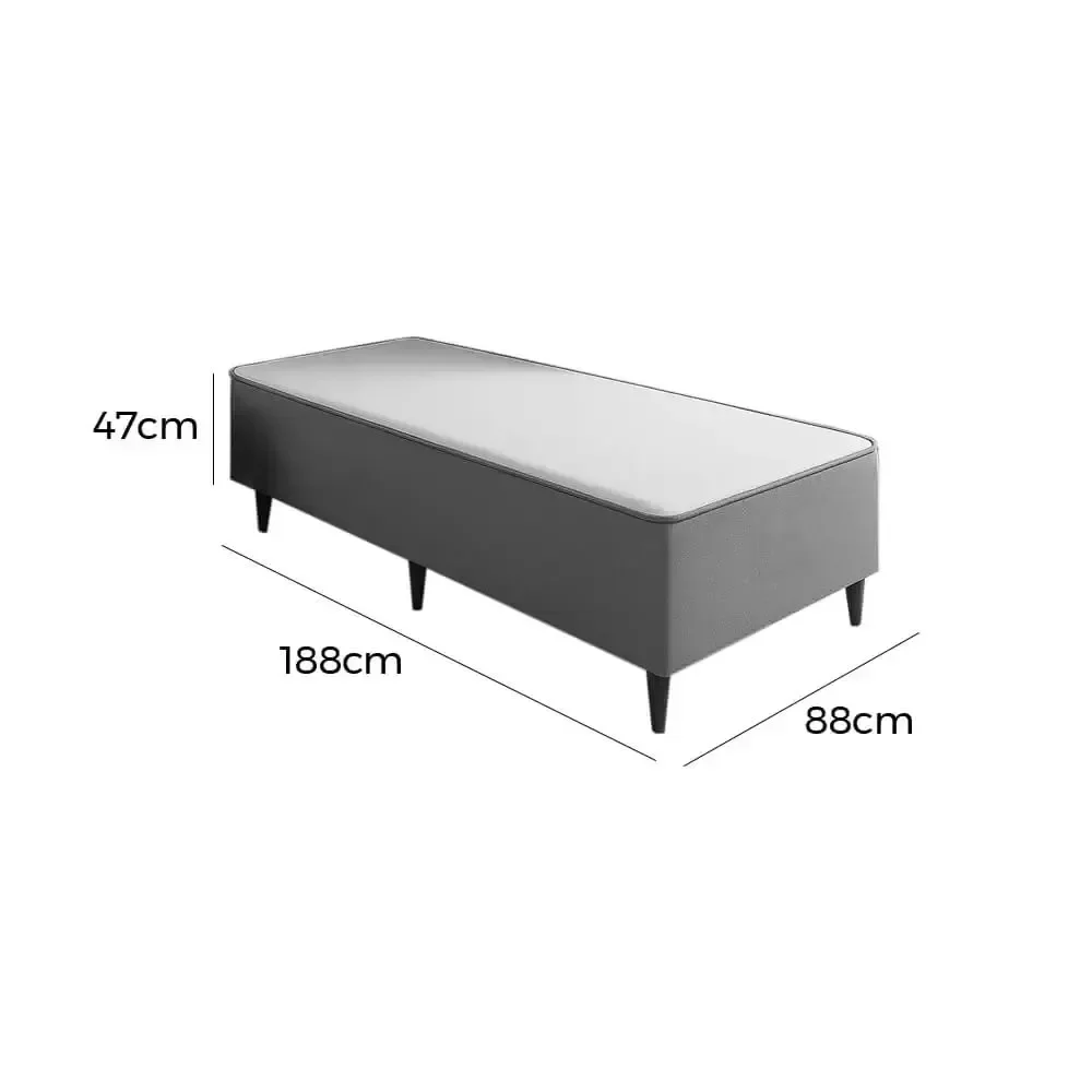 Cama Box Alto Nivel Solteiro Ortopédica 88x188x47cm Cor Cinza - 2