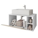 Ver imagem 3 de Gabinete Suspenso Àrmario Banheiro Branco Towel Caemmun