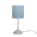 Ver imagem 1 de Abajur Quarto Infantil Tecido Azul com Aplique Letra Nome