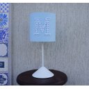 Ver imagem 3 de Abajur Quarto Infantil Tecido Azul com Aplique Letra Nome