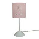 Ver imagem 2 de Abajur Quarto Infantil Tecido Rosa com Aplique Letra Nome
