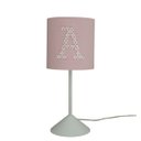 Ver imagem 1 de Abajur Quarto Infantil Tecido Rosa com Aplique Letra Nome