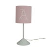 Abajur Quarto Infantil Tecido Rosa com Aplique Letra Nome - 1