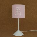 Ver imagem 4 de Abajur Quarto Infantil Tecido Rosa com Aplique Letra Nome