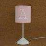 Abajur Quarto Infantil Tecido Rosa com Aplique Letra Nome - 4