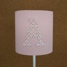 Abajur Quarto Infantil Tecido Rosa com Aplique Letra Nome - 5