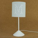 Ver imagem 4 de Abajur Quarto Infantil Tecido Cinza com Aplique Letra Nome