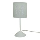 Ver imagem 2 de Abajur Quarto Infantil Tecido Cinza com Aplique Letra Nome