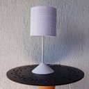 Ver imagem 3 de Abajur Pequeno de Mesa Base Plástica e Cúpula Cinza e Branca Bivolt