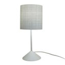 Ver imagem 2 de Abajur Pequeno de Mesa Base Plástica e Cúpula Cinza e Branca Bivolt