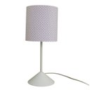 Ver imagem 1 de Abajur Bebê Quarto Infantil Tecido Rosa e Branco Arabesco Bivolt