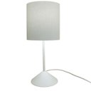 Ver imagem 2 de Abajur Bebê Quarto Infantil Base Branca e Tecido Cinza Claro Bivolt