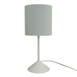 Abajur Bebê Quarto Infantil Base Branca e Tecido Cinza Claro Bivolt - 1