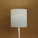 Ver imagem 4 de Abajur Bebê Quarto Infantil Base Branca e Tecido Cinza Claro Bivolt