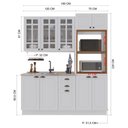 Ver imagem 4 de Armário de Cozinha Modulada Compacta Fidelitá Nara 100% MDF 3 Peças 190cm 10 Portas 2 Gavetas sem