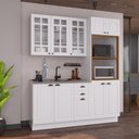 Ver imagem 1 de Armário de Cozinha Modulada Compacta Fidelitá Nara 100% MDF 3 Peças 190cm 10 Portas 2 Gavetas sem