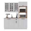 Ver imagem 2 de Armário de Cozinha Modulada Compacta Fidelitá Nara 100% MDF 3 Peças 190cm 10 Portas 2 Gavetas sem