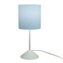 Ver imagem 1 de Abajur Bebê Quarto Infantil Base Branca e Tecido Azul Claro Bivolt