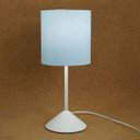 Ver imagem 4 de Abajur Bebê Quarto Infantil Base Branca e Tecido Azul Claro Bivolt