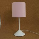 Ver imagem 5 de Abajur Bebê Quarto Infantil Base Branca e Tecido Rosa Claro Bivolt