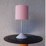 Abajur Bebê Quarto Infantil Base Branca e Tecido Rosa Claro Bivolt - 3