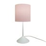 Abajur Bebê Quarto Infantil Base Branca e Tecido Rosa Claro Bivolt - 2