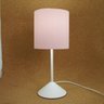 Abajur Bebê Quarto Infantil Base Branca e Tecido Rosa Claro Bivolt - 4