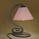Ver imagem 3 de Abajur Madeira Marrom Sofia com Cúpula Tecido Rose Bivolt