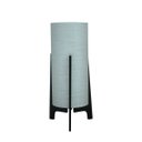 Ver imagem 2 de Abajur Tripé Madeira Preta e Cúpula Tecido Linho Cinza 32cm x 15cm Bivolt