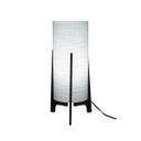 Ver imagem 1 de Abajur Tripé Madeira Preta e Cúpula Tecido Linho Cinza 32cm x 15cm Bivolt