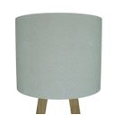 Ver imagem 2 de Abajur de Mesa em Madeira Marrom e Cúpula Revestida Tecido Arabescos Bege Bivolt